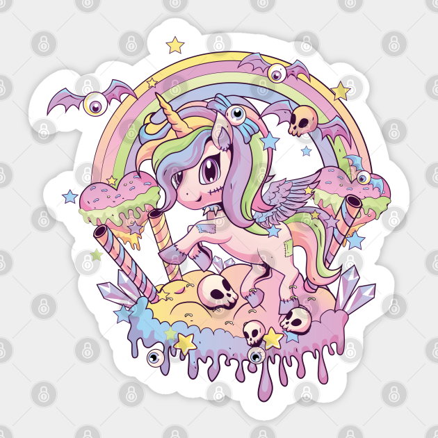 Pastel Goth Cute Creepy Unicorn Gothic Kawaii Menhera Wiccan Creepy